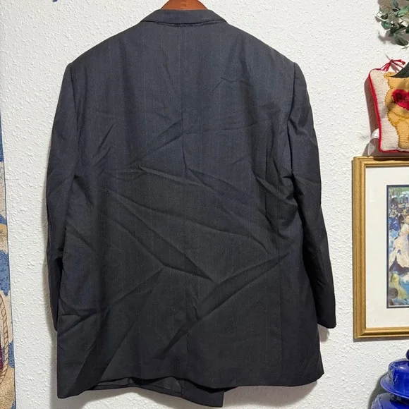 Ermenegildo‎ Zegna Neiman mens 52 Double Breasted fine worsted super 100s Blazer